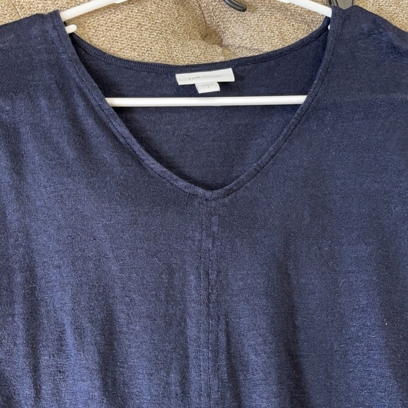 💕J.Jill Love Linen Blue Half Sleeve Top💕 - Picture 7 of 8